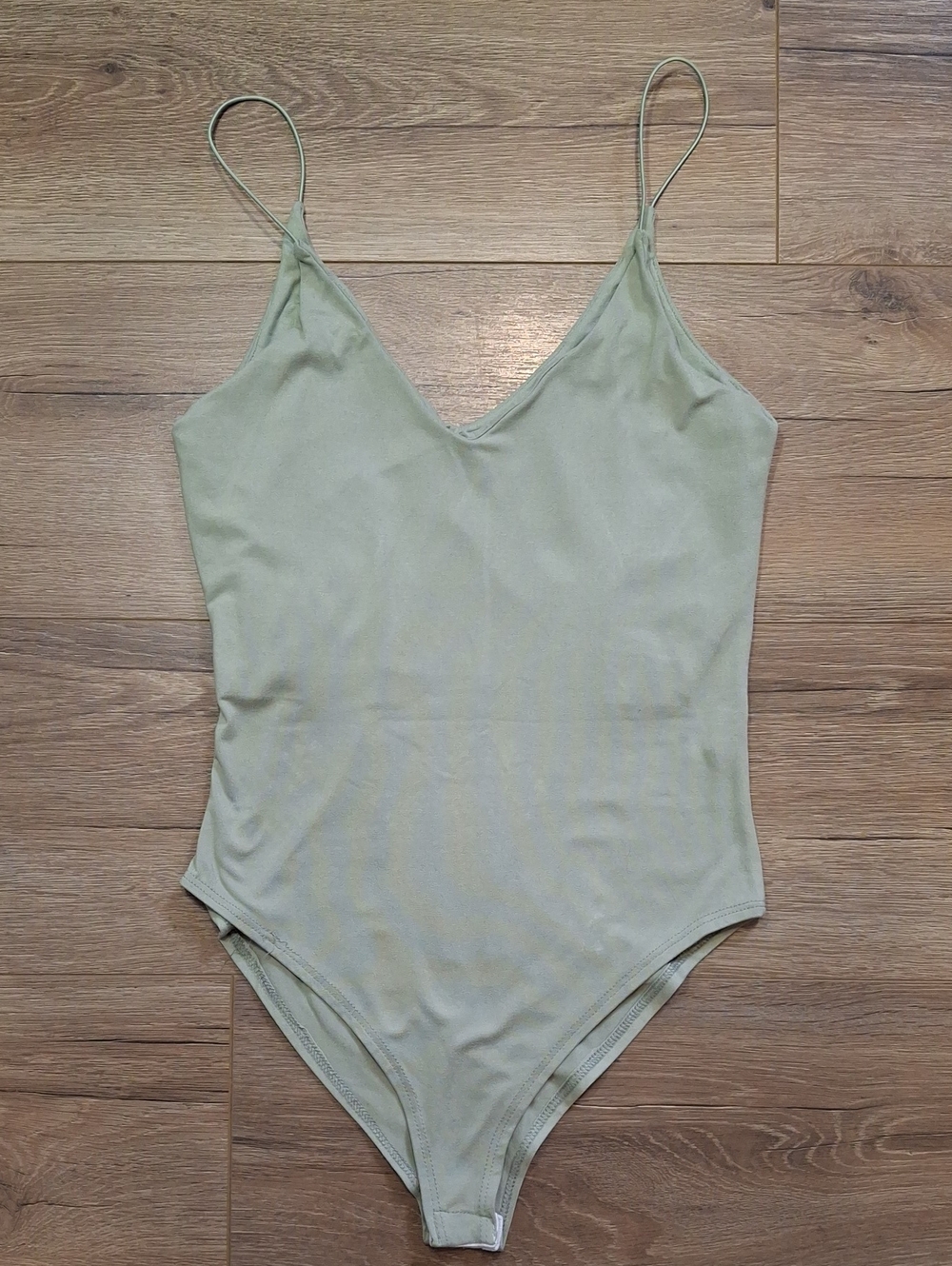 gaze Sage Spaghetti Strap V-Neck Bodysuit